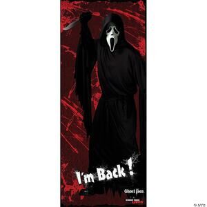 FUN WORLD GHOST FACE I'M BACK DOOR COVER HALLOWEEN DECORATION FW91953GF